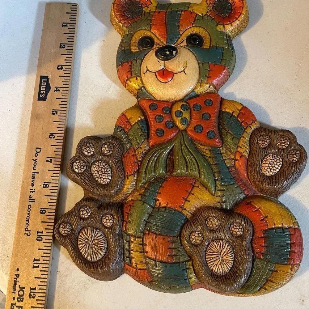 Vintage Patchwork Quilt Bear Wall Hanging Decor Nursery Baby Kids Room